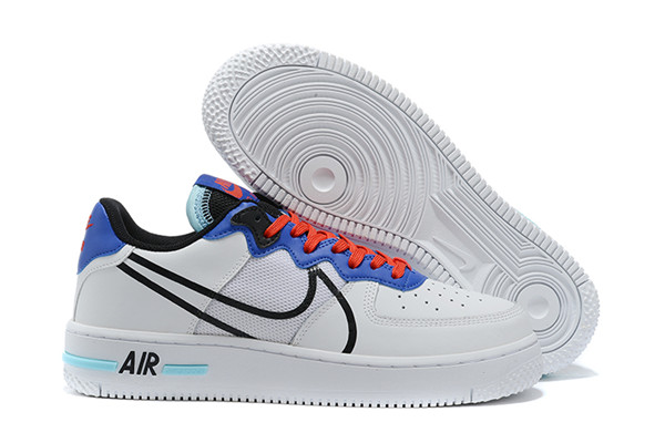 Women's Air Force 1 Low Top White/Blue Shoes 034